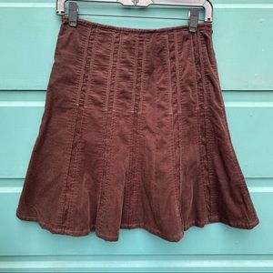 Cabi Corduroy Y2K Chocolate Brown Skirt Size 6